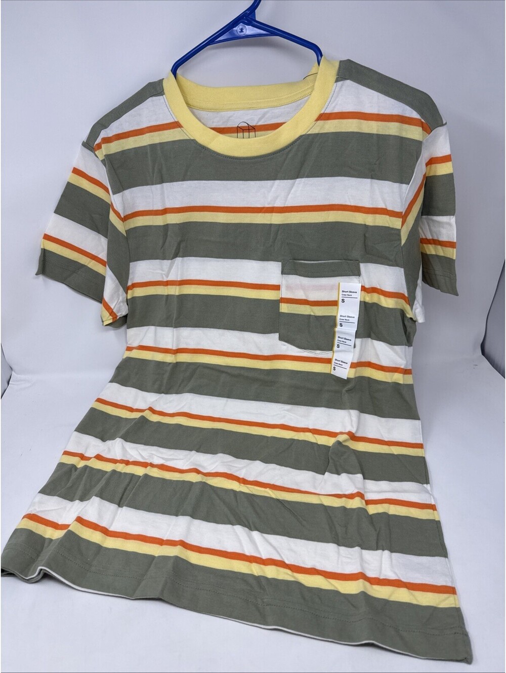 ORIGINAL USE HORIZONTAL STRIPED BASIC SHORT SLEEVE CREW NECK TEE Small